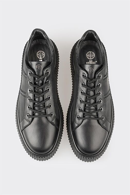 Elle Siyah Erkek Deri Sneaker NEHEL - Görsel 5