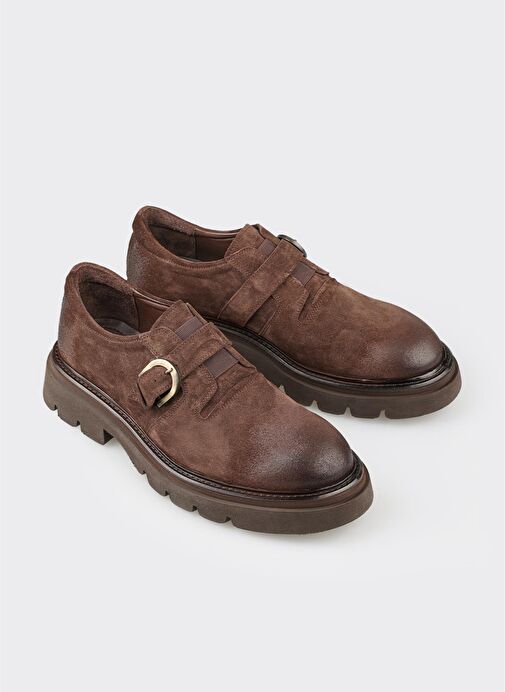 Kahve Deri Erkek Günlük Ayakkabı - Görsel 3