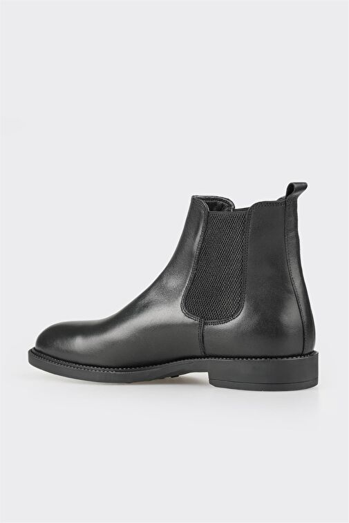 Siyah Deri Erkek Günlük Bot - Görsel 4