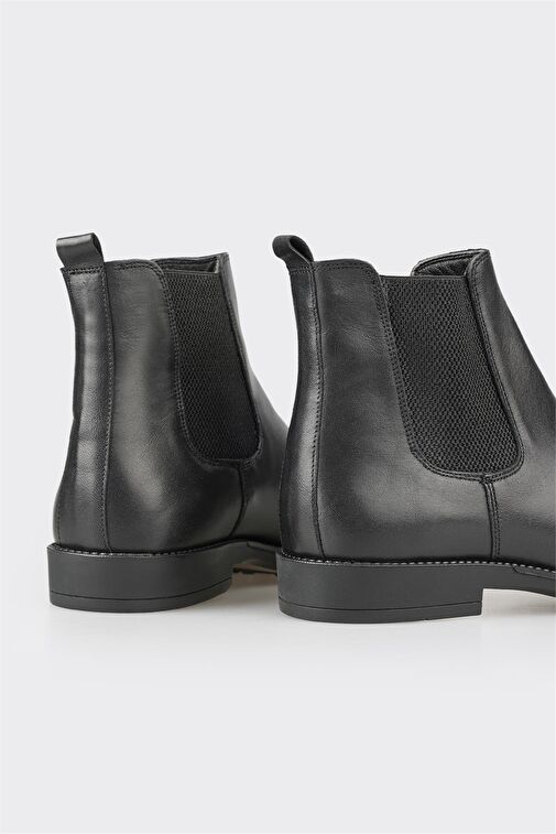 Siyah Deri Erkek Günlük Bot - Görsel 5