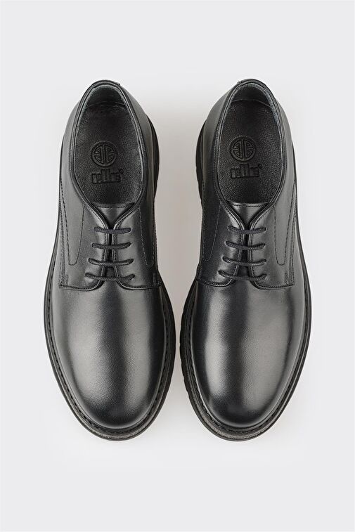 Siyah Deri Erkek Günlük Ayakkabı - Görsel 5