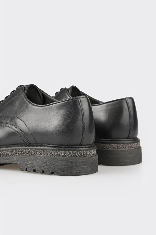 Siyah Deri Erkek Günlük Ayakkabı - Görsel 6