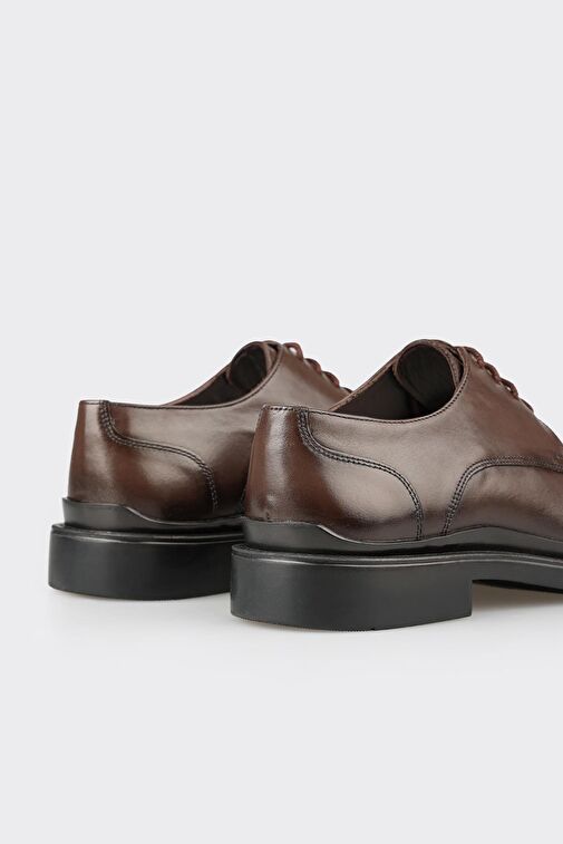 Elle Kahverengi Erkek Deri Klasik Ayakkabı ARESTEG - Görsel 4