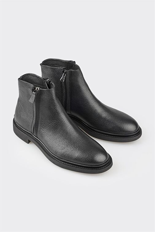 Siyah Deri Erkek Günlük Bot - Görsel 3