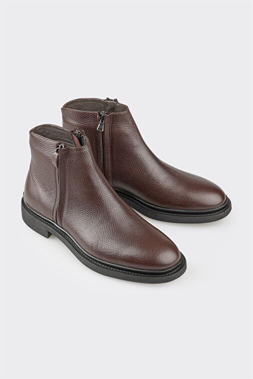 Kahve Deri Erkek Günlük Bot - Görsel 3