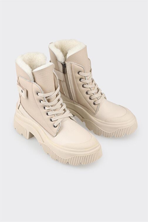 Ekru Deri Kadın Spor Bot - Görsel 3