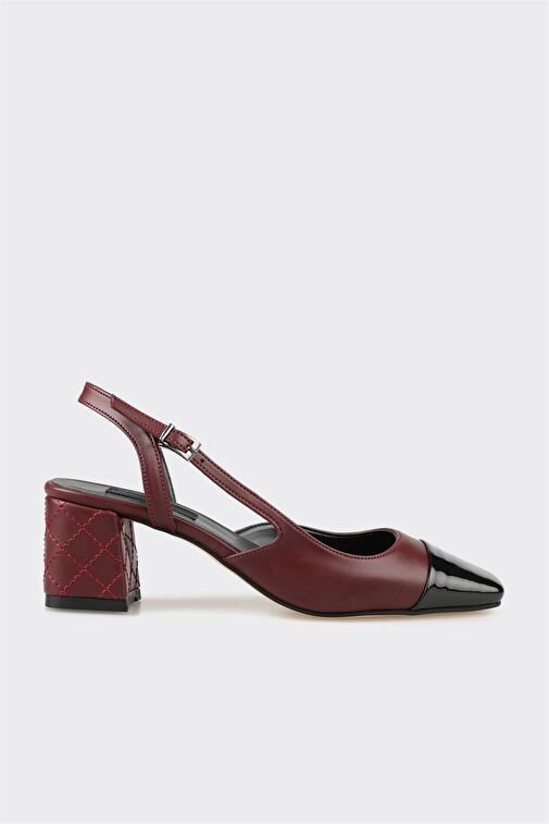 Elle Bej-Siyah Kadın Topuklu Ayakkabı LANI-5 - Görsel 2