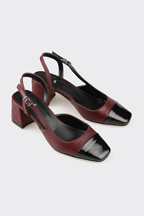 Elle Bej-Siyah Kadın Topuklu Ayakkabı LANI-5 - Görsel 3