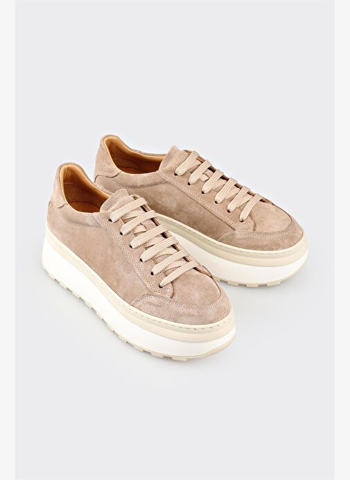 Vizon Deri Kadın Spor Ayakkabı - Görsel 5