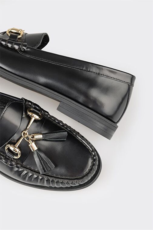 Elle Siyah Kadın Deri Loafer BRECHER - Görsel 5