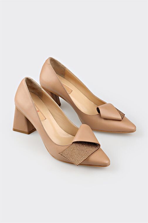 Elle Elle Belirsiz Bej Kadın Deri Topuklu Ayakkabı ZUKUVE | Boyner Belirsiz - 3. görsel