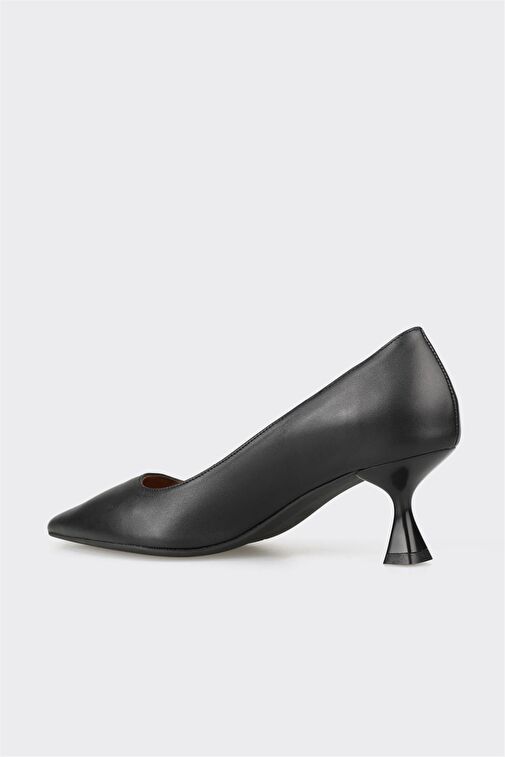 Siyah Deri Kadın Stiletto - Görsel 5