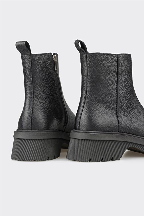 Siyah Deri Kadın Günlük Bot - Görsel 5