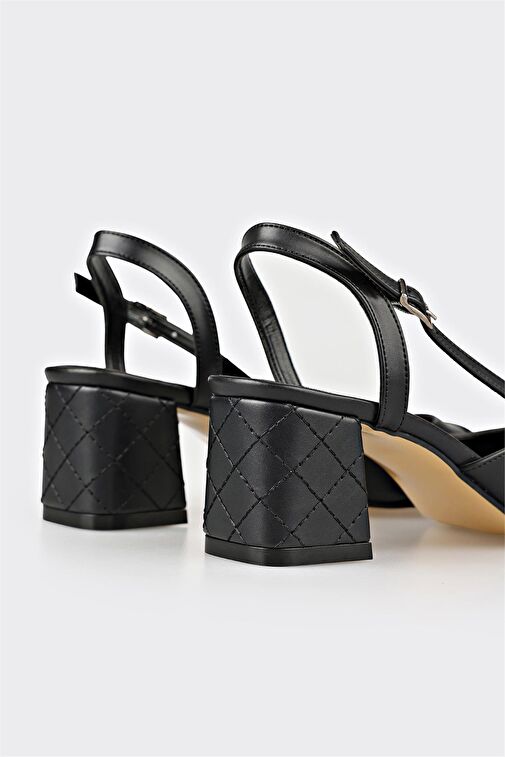 Siyah Kadın Topuklu Ayakkabı - Görsel 5