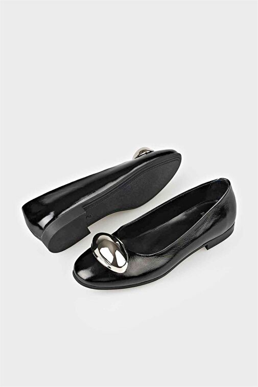 Elle Elle Siyah Kadın Deri Babet ERUWAC | Boyner Siyah - 4. görsel