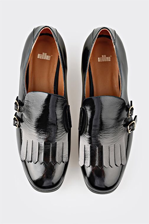 Siyah Deri Kadın Günlük Ayakkabı - Görsel 6