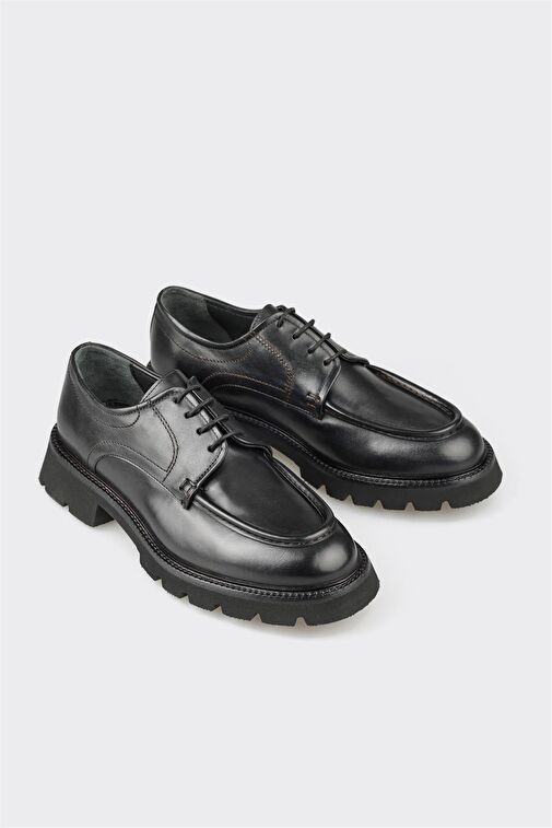 Elle Siyah Erkek Deri Günlük Ayakkabı JARETH-1 - Görsel 3