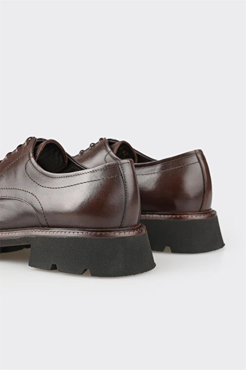 Kahve Deri Erkek Günlük Ayakkabı - Görsel 6