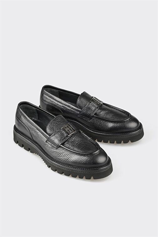 Siyah Deri Erkek Klasik Loafer - Görsel 3
