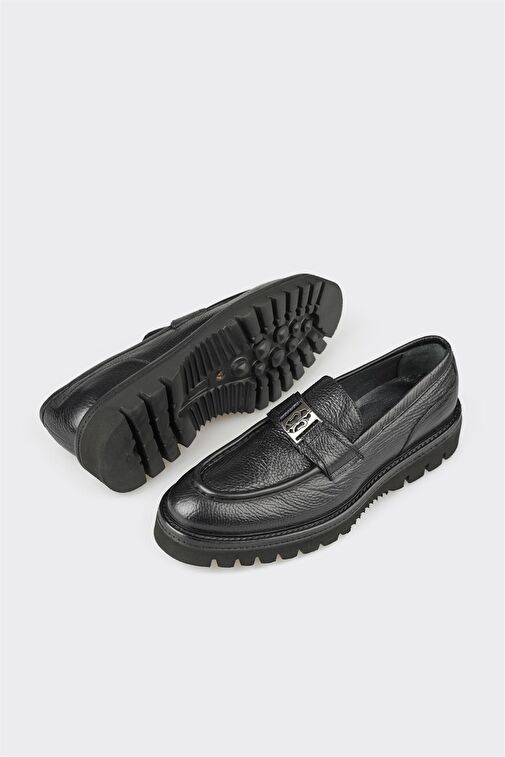 Siyah Deri Erkek Klasik Loafer - Görsel 4