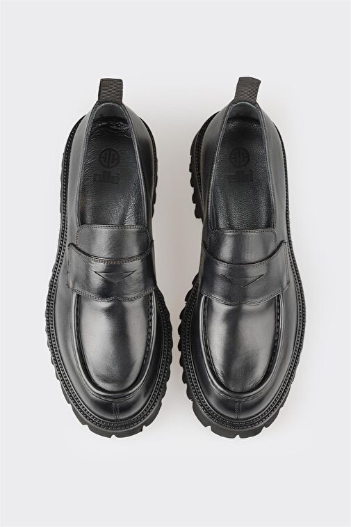 Siyah Deri Erkek Günlük Loafer - Görsel 5