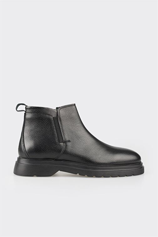 Elle Siyah Erkek Deri Günlük Ayakkabı MELOGNO - Görsel 2