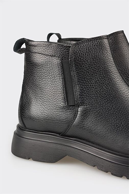 Elle Siyah Erkek Deri Günlük Ayakkabı MELOGNO - Görsel 5