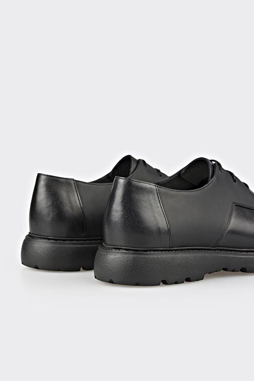 Elle Siyah Erkek Deri Günlük Ayakkabı BERNI - Görsel 3