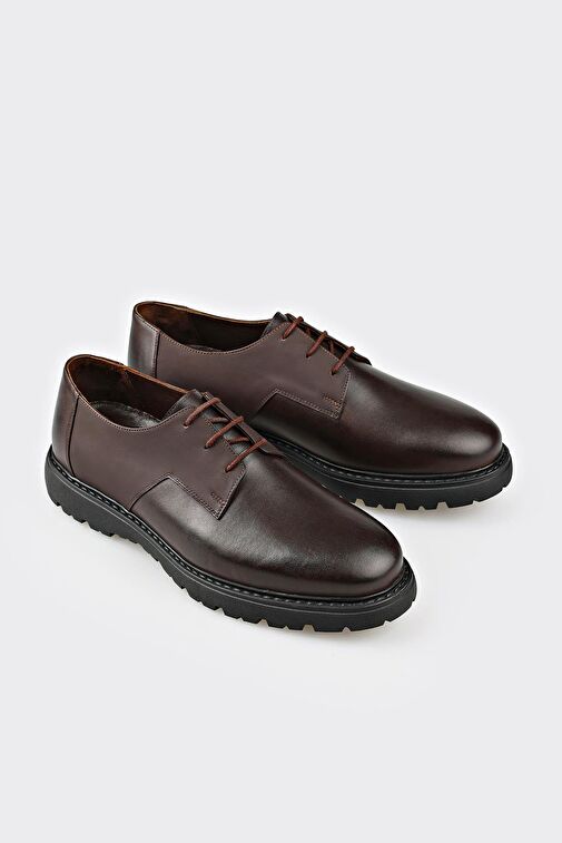 Kahve Deri Erkek Günlük Ayakkabı - Görsel 3