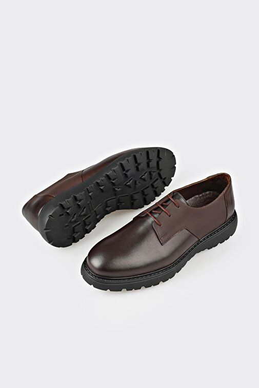 Kahve Deri Erkek Günlük Ayakkabı - Görsel 4
