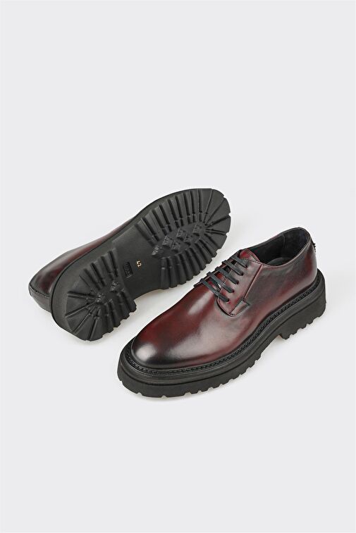 Bordo Deri Erkek Günlük Ayakkabı - Görsel 4