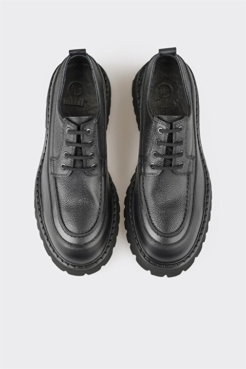 Siyah Deri Erkek Günlük Ayakkabı - Görsel 5