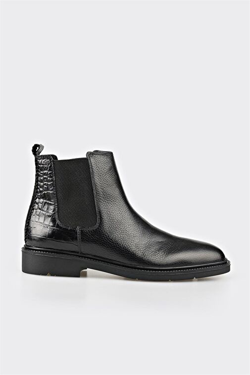 Siyah Deri Erkek Günlük Bot - Görsel 2