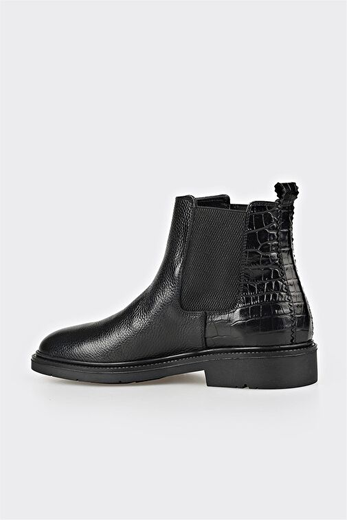 Siyah Deri Erkek Günlük Bot - Görsel 4