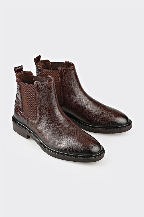 Kahve Deri Erkek Günlük Bot - Görsel 3