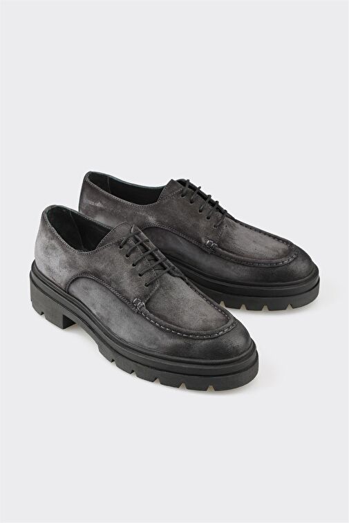 Antrasit Deri Erkek Günlük Ayakkabı - Görsel 3