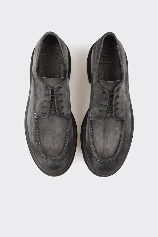 Antrasit Deri Erkek Günlük Ayakkabı - Görsel 4