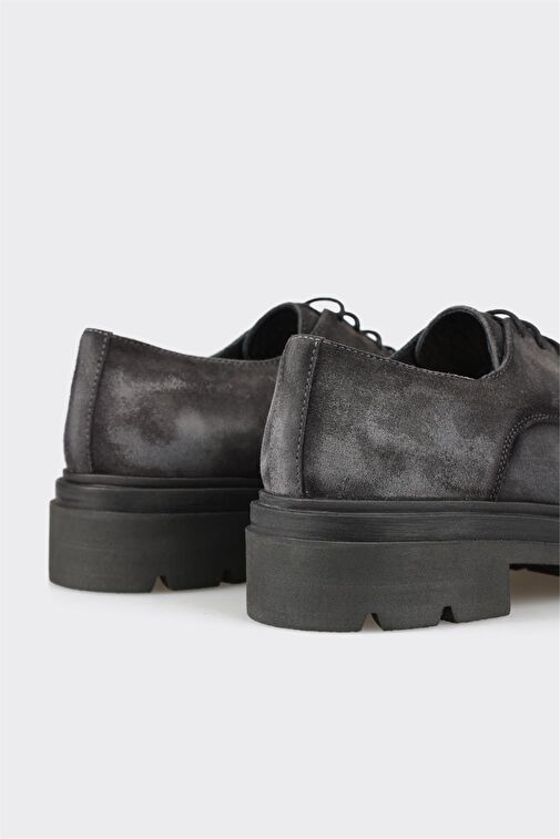 Antrasit Deri Erkek Günlük Ayakkabı - Görsel 5