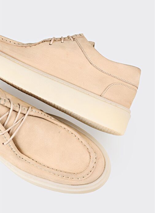 Bej Deri Erkek Günlük Ayakkabı - Görsel 6