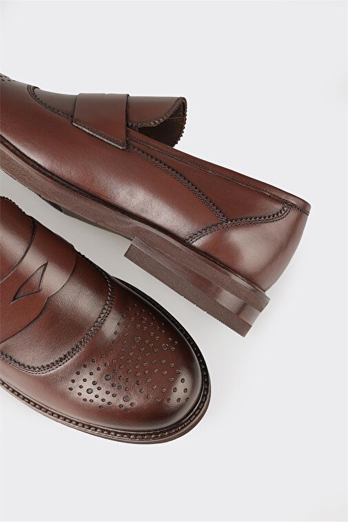 Kahve Deri Erkek Klasik Ayakkabı - Görsel 6