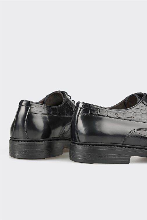 Siyah Deri Erkek Klasik Ayakkabı - Görsel 6