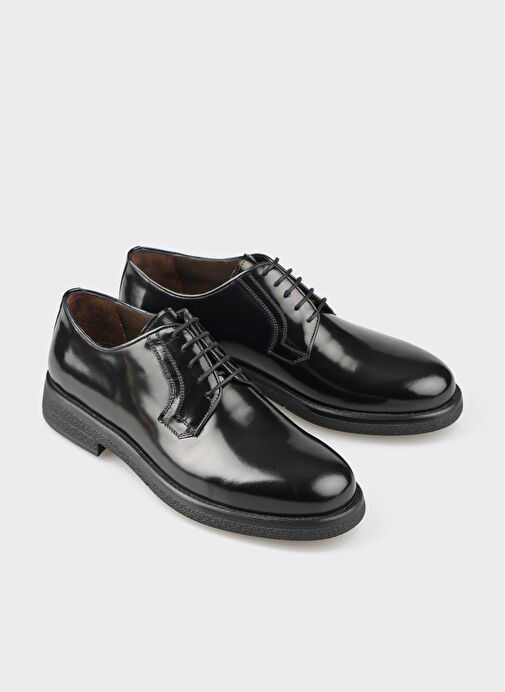 Siyah Deri Erkek Klasik Ayakkabı - Görsel 3