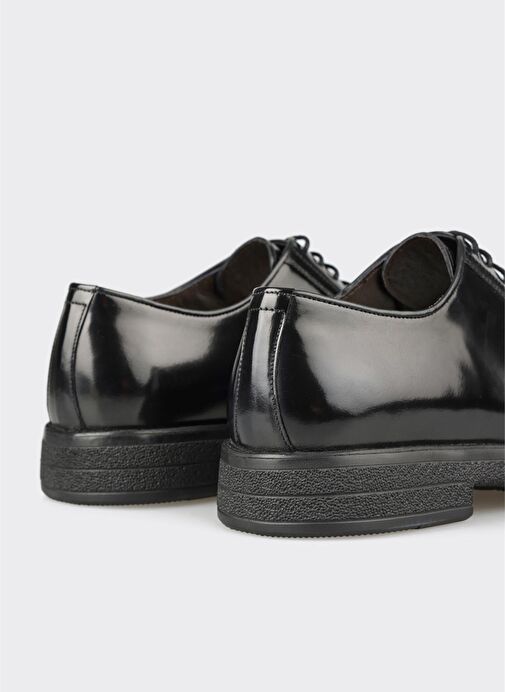 Siyah Deri Erkek Klasik Ayakkabı - Görsel 6