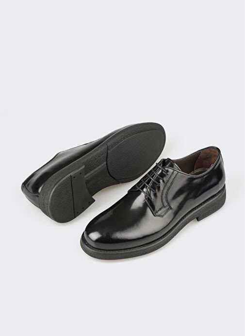 Siyah Deri Erkek Klasik Ayakkabı - Görsel 4