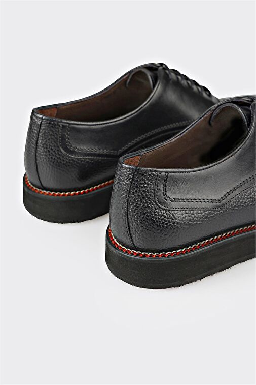 Siyah Deri Erkek Klasik Ayakkabı - Görsel 6