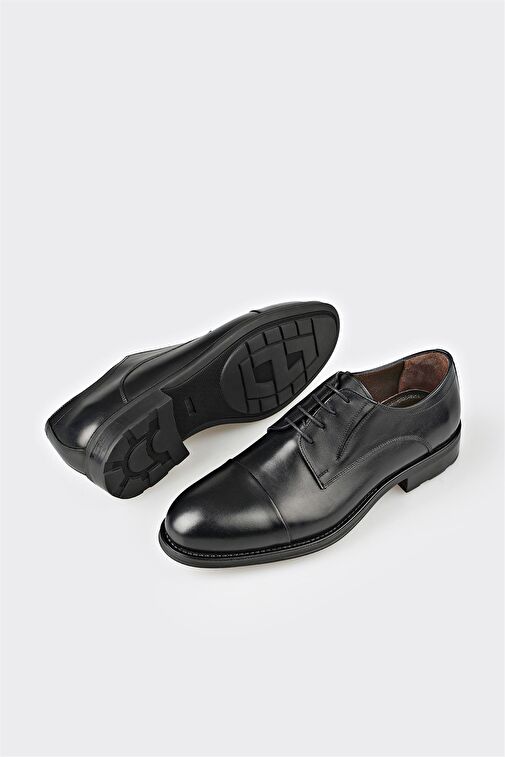 Elle Siyah Erkek Deri Klasik Ayakkabı EBULE - Görsel 4