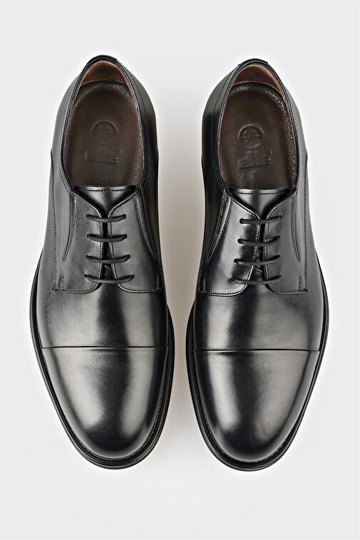 Elle Siyah Erkek Deri Klasik Ayakkabı EBULE - Görsel 5