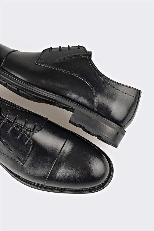 Elle Siyah Erkek Deri Klasik Ayakkabı EBULE - Görsel 6