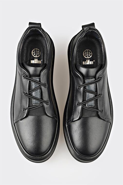 Siyah Deri Erkek Günlük Ayakkabı - Görsel 5