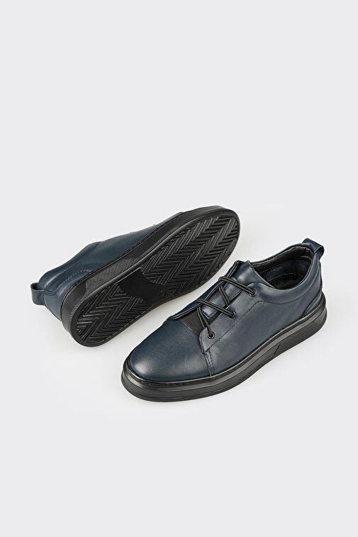 Elle Lacivert Erkek Deri Günlük Ayakkabı BLERIM-8 - Görsel 4